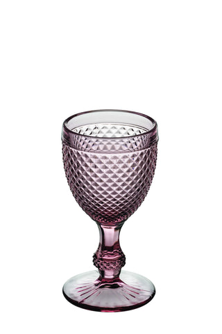 VISTA ALEGRE  Bicos Set with 4 Red Wine Glass 9 4/9oz Goblets Pink  - Item 49001541