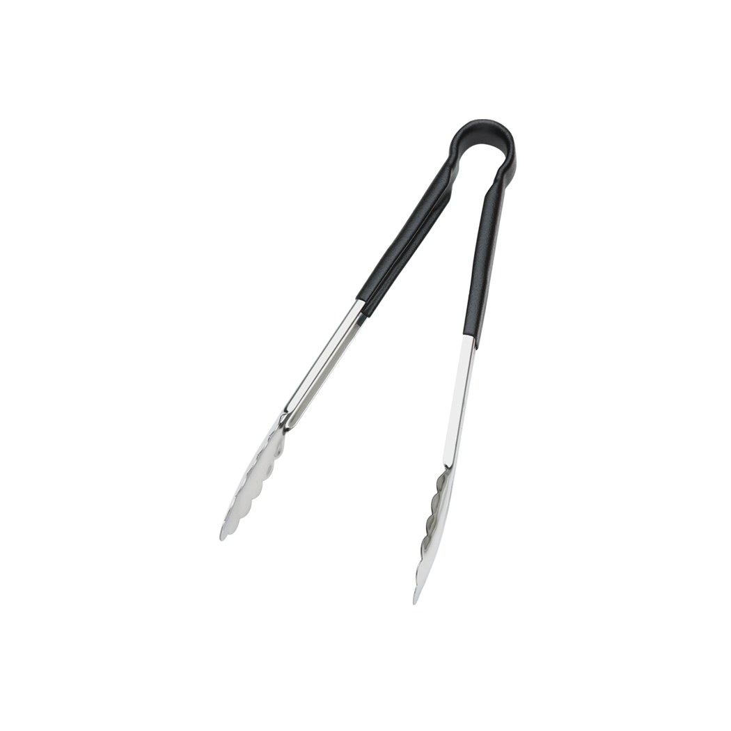 Browne Foodservice 9" Tong w/Black Coated Handle 5511BK (Pack of 6)