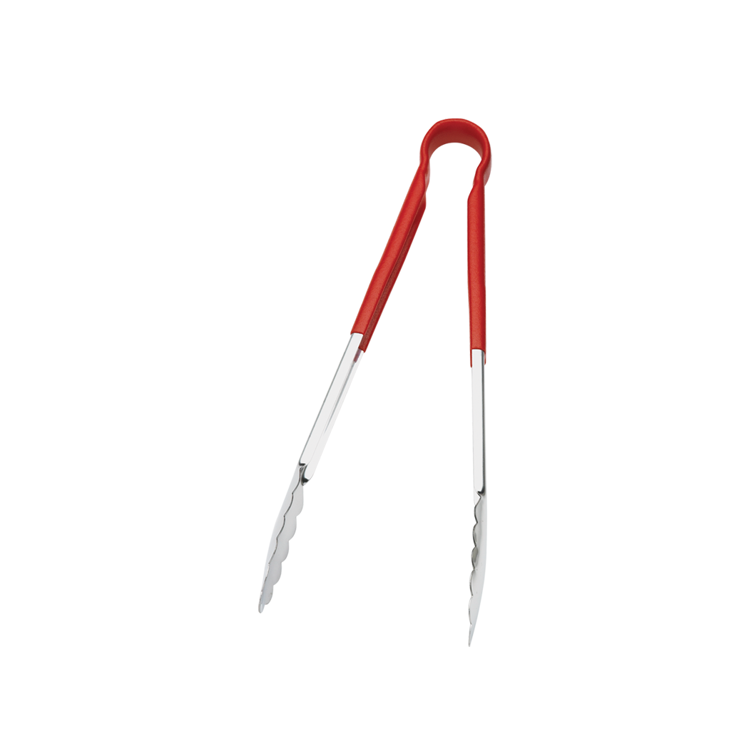 Browne Foodservice 9" Tong w/Red Coated Handle 5511RD (Pack of 6)