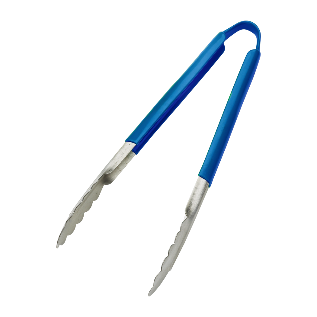 Browne Foodservice 12" Tong w/Blue Coated Handle 5512BL (Pack of 6)