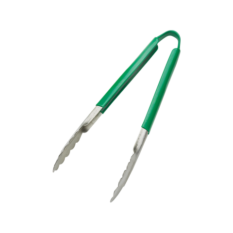 Browne Foodservice 12" Tong Green Coated Handle 5512GR (Pack of 12)
