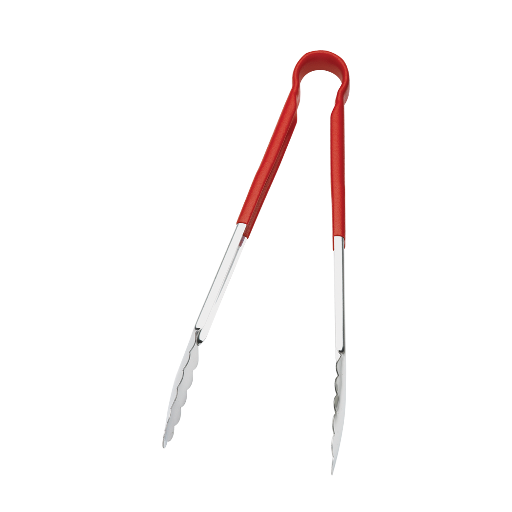 Browne Foodservice 12" Tong w/Red Coated Handle 5512RD (Pack of 6)