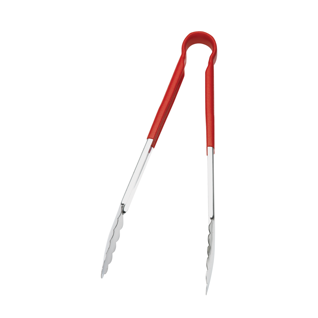Browne Foodservice 12" Tong w/Red Coated Handle 5512RD (Pack of 6)