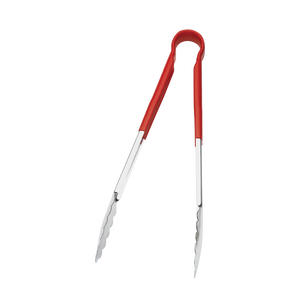 Browne Foodservice 12" Tong w/Red Coated Handle 5512RD (Pack of 6)