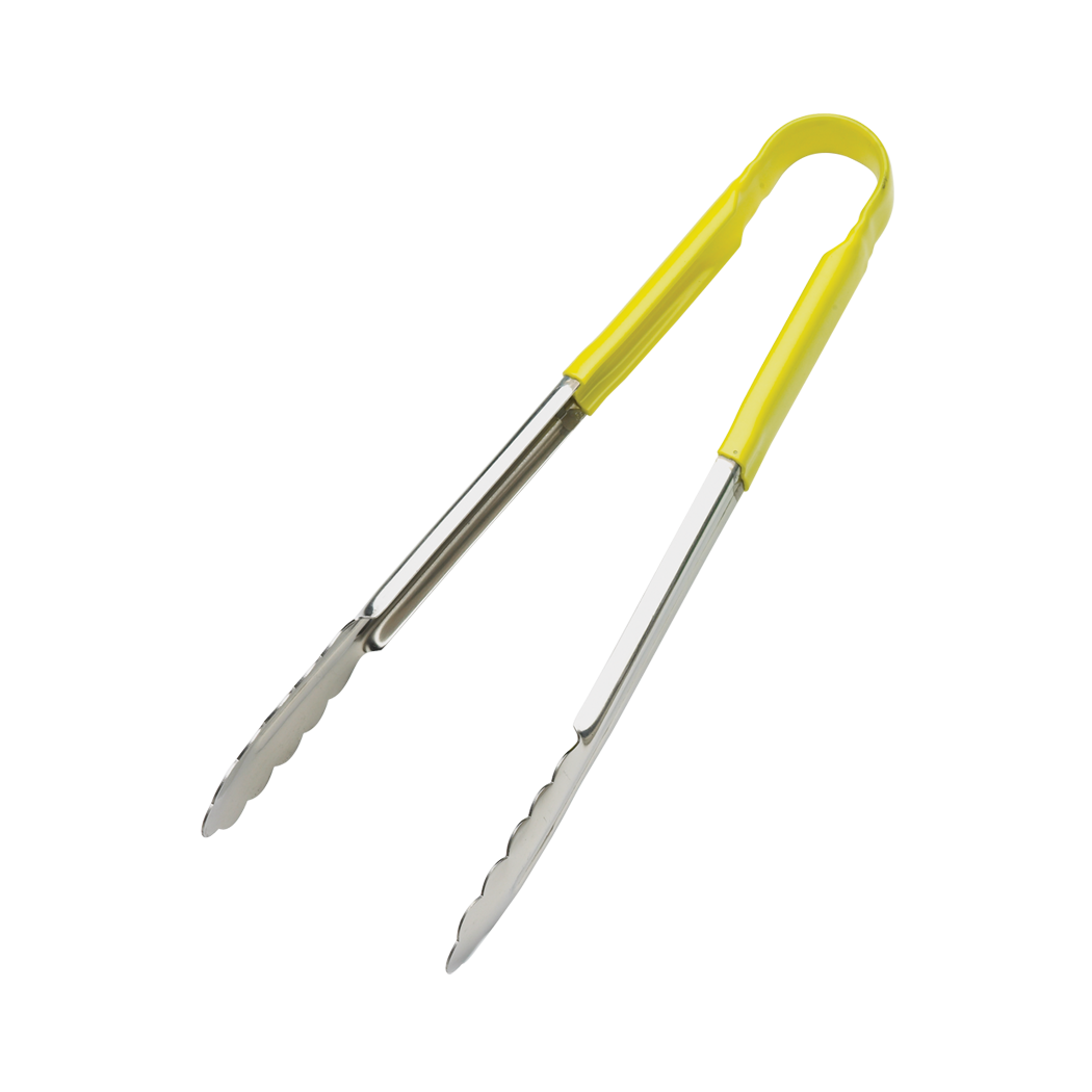 Browne Foodservice 12" Tong w/Yellow Coated Handle 5512YL (Pack of 6)
