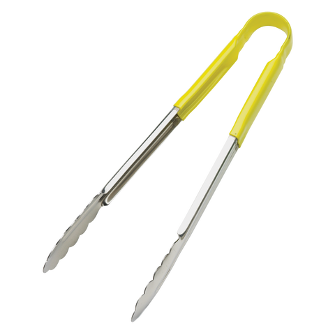Browne Foodservice 16" Tong w/Yellow Coated Handle 5513YL (Pack of 6)