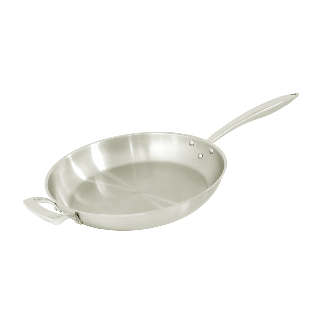 Browne Foodservice Thermalloy 12.5" Stainless Steel Fry Pan With Helper Handle(5724052)