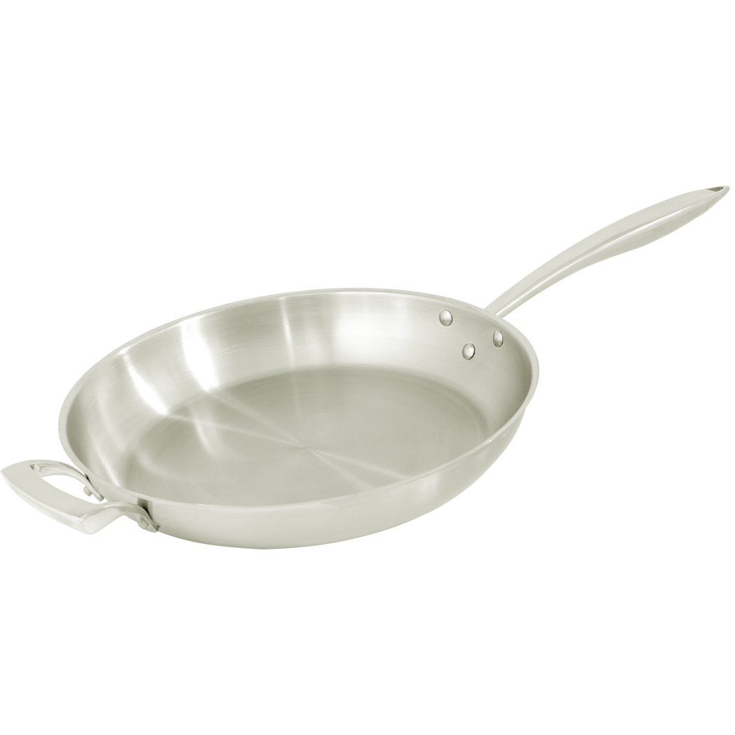 Browne Foodservice Thermalloy 14" Stainless Steel Fry Pan With Helper Handle (5724054)