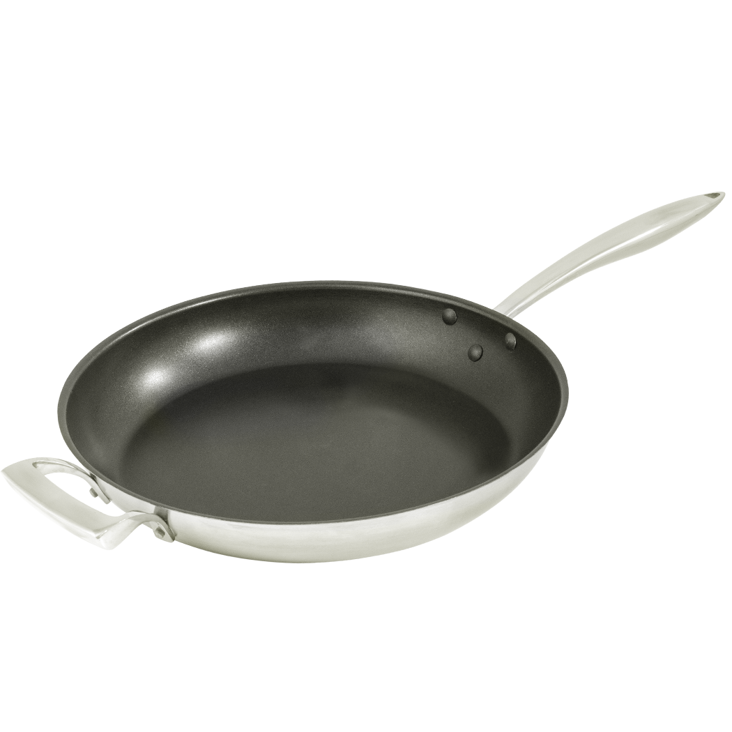 Browne Foodservice Thermalloy Excalibur 14" Stainless Steel Fry Pan Non Stick With Helper Handle (5724064)