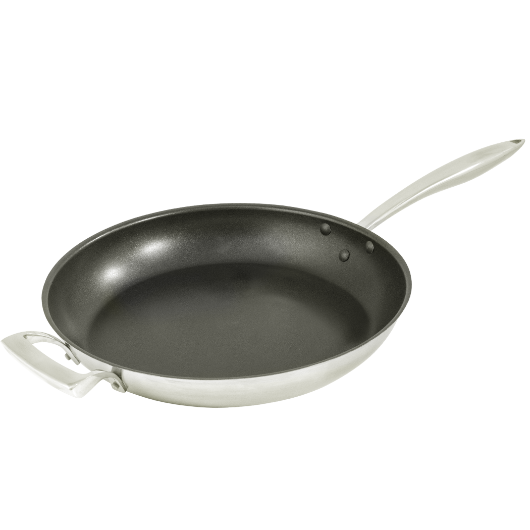 Browne Foodservice Thermalloy Excalibur 14" Stainless Steel Fry Pan Non Stick With Helper Handle (5724064)