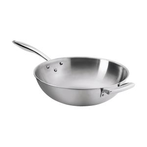Browne Foodservice Thermalloy Stainless Steel Tri-ply Wok 12x3-5/8" / 30.5x9.2cm (5724095)