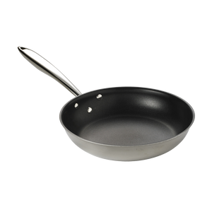 Browne Foodservice Thermalloy Stainless Steel Tri Ply Fry Pan 9-1/2x2" / 24x5cm With Excalibur (5724097)