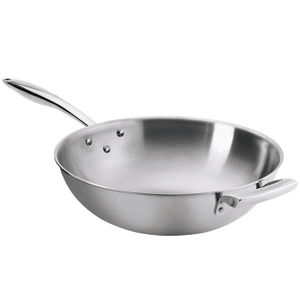 Browne Foodservice Thermalloy Wok 14"/36cm 9qt/9.6l Stainless Steel 3-ply (5724100)