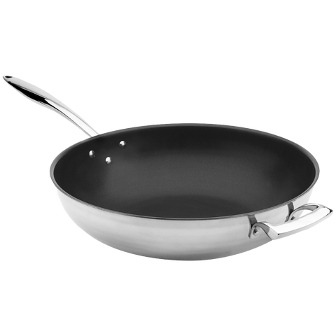Browne Foodservice THERMALLOY Wok 14"/36cm 9qt/9.6L SS 3-Ply w/Excalibur 5724104