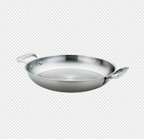 Browne Foodservice Thermalloy Paella Pan Stainless Steel 12-1/2x2" - 31.7x5cm (5724173)