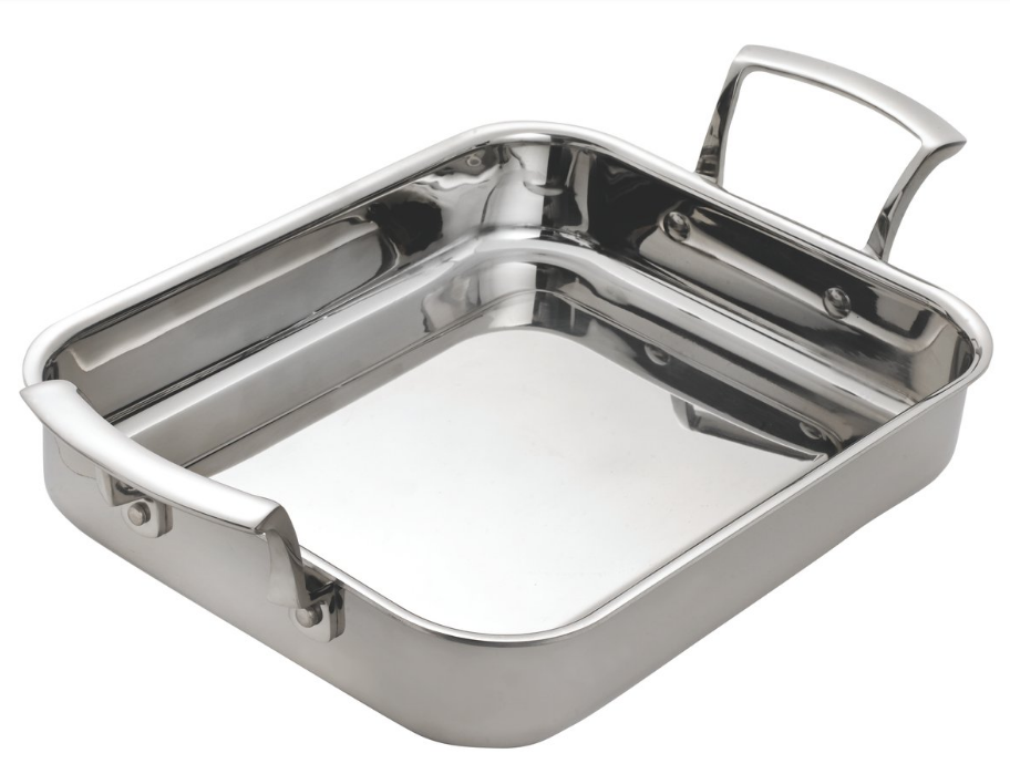 Browne Foodservice Thermalloy Roast Pan Stainless Steel 4.6 Qt/4.4l 14x11.4x2"/36x29x5cm (5724176)