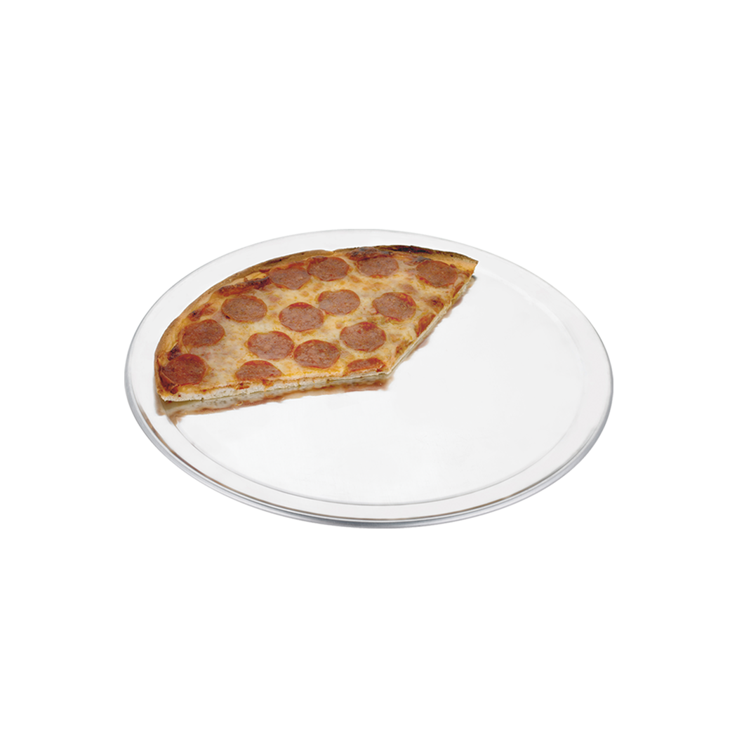 Browne Foodservice THERMALLOY Wide Rim Pizza Pan Alum 20ga/0.8mm, 9"/22.9cm dia 5730029 (Pack of 12)