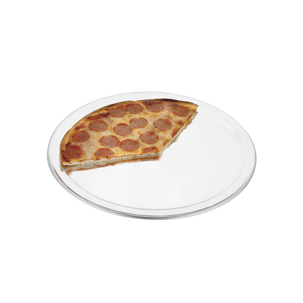 Browne Foodservice THERMALLOY Wide Rim Pizza Pan Alum 20ga/0.8mm, 10"/25.4cm dia 5730030 (Pack of 12)
