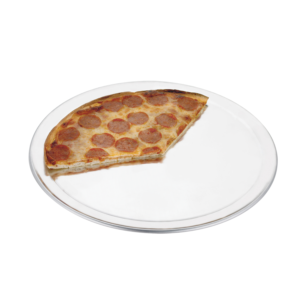 Browne Foodservice THERMALLOY Wide Rim Pizza Pan Alum 20ga/0.8mm, 14"/35.6cm dia 5730034 (Pack of 12)