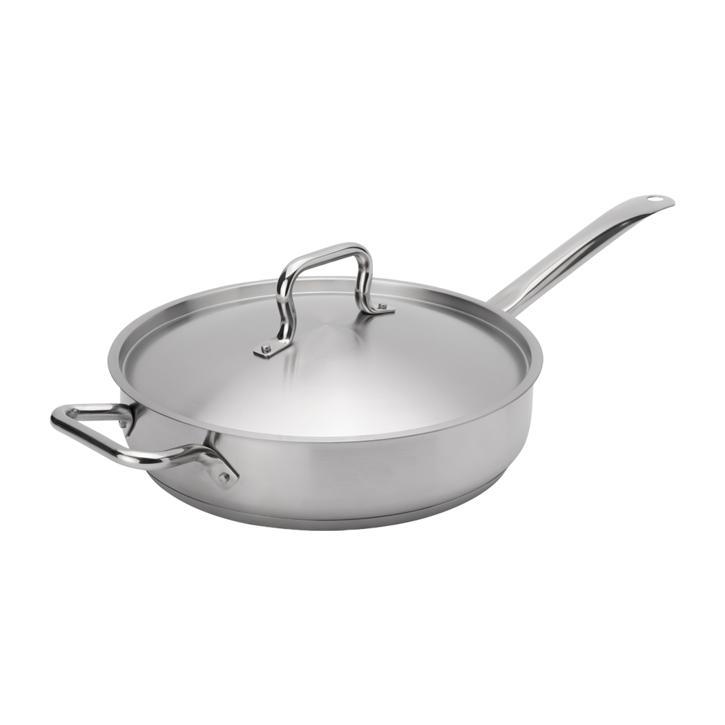 Browne Foodservice ELEMENTS Saute Pan 5qt/4.75L w/Cover SS NSF 5734185 (Pack of 4)
