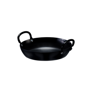 Browne Foodservice THERMALLOY Fry Pan 2-Hand 5.5"/14cm Black Carbon Steel 573745