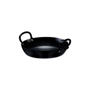 Browne Foodservice THERMALLOY Fry Pan 2-Hand 6.3"/16cm Black Carbon Steel 573746