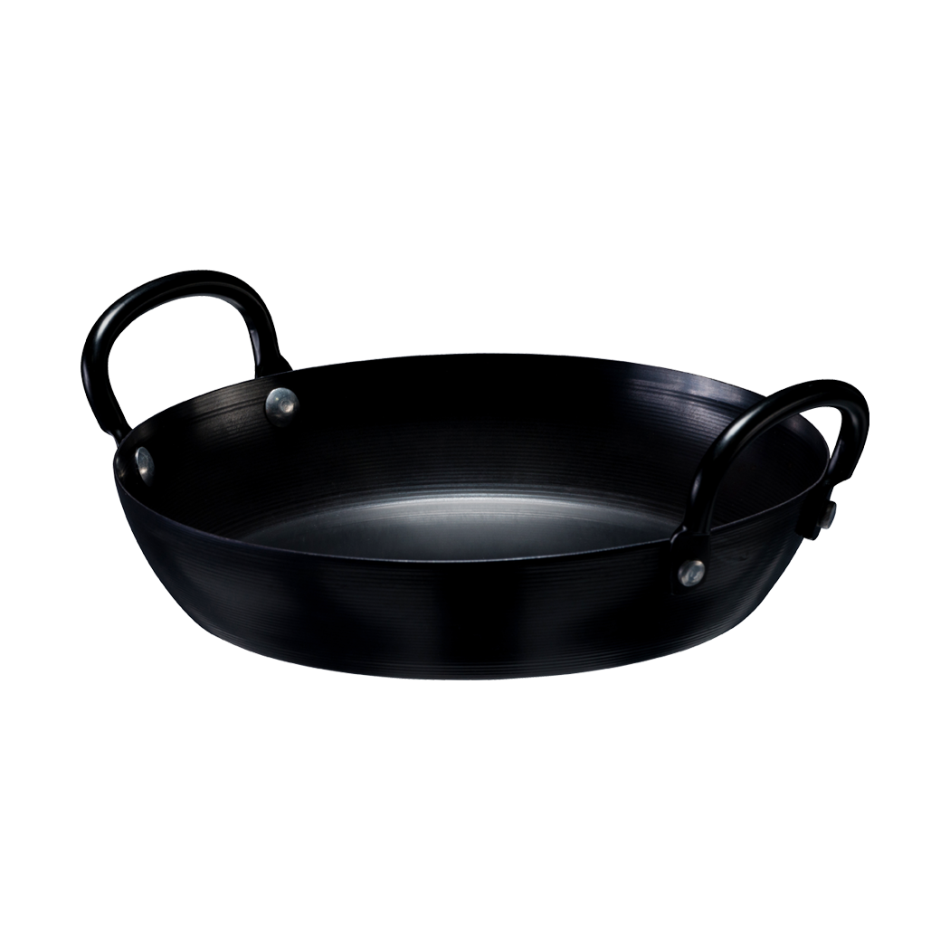Browne Foodservice THERMALLOY Fry Pan 2-Hand 7.8"/20cm Black Carbon Steel 573748