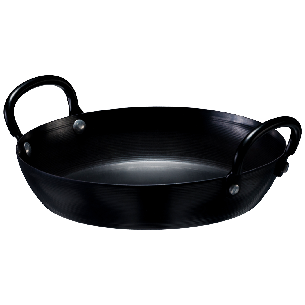 Browne Foodservice THERMALLOY Fry Pan 2-Hand 11.8"/30cm Black Carbon Steel 573752