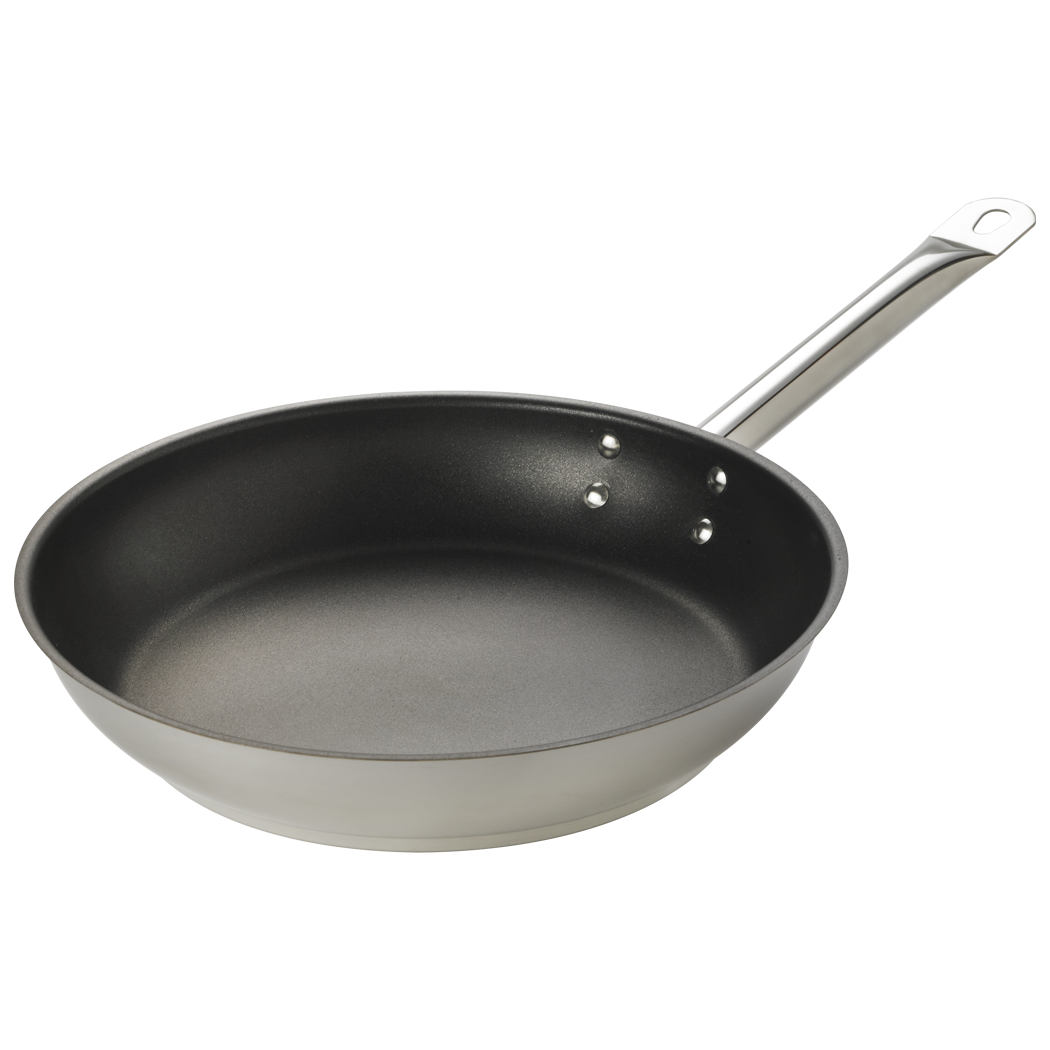 Browne Foodservice Thermalloy Stainless Steel Excalibur Coated Non Stick Fry Pan 12-1/2" (573778)