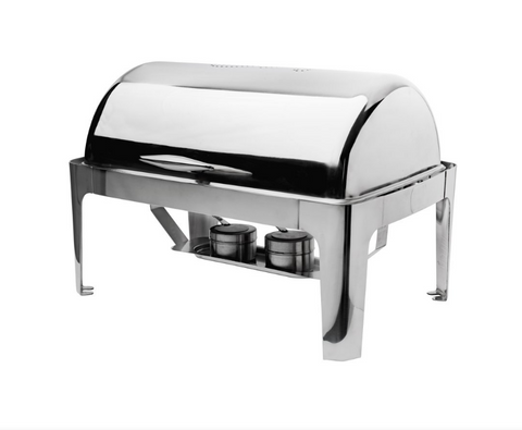 Browne Foodservice Cadence Full Size Rectangular Chafer With Roll Top Cover 575137