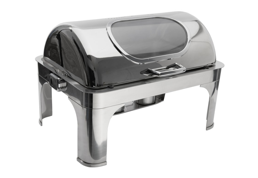 Browne Foodservice NAUTILUS Full Size Rectangular Chafer w/Roll Top Cover 575166