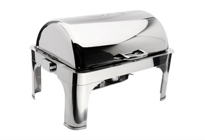 Browne Foodservice Harmony Full Size Rectangular Chafer with Roll Top Cover (575175)