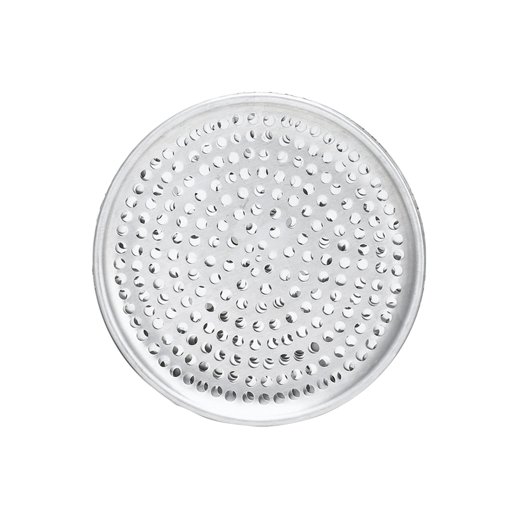 Browne Foodservice Pizza Tray Aluminum 9"/22.8cm - Perforated 575349 (Pack of 12)
