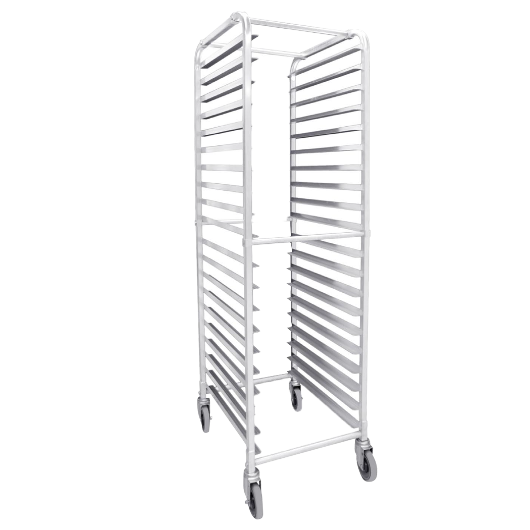 Browne Foodservice Bun Pan Rack 20-Tier End Loading 25.6x20.5x63"/65x52x160cm Aluminum (589120)