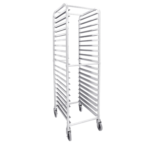 Browne Foodservice Bun Pan Rack 20-Tier End Loading 25.6x20.5x63"/65x52x160cm Aluminum (589120)
