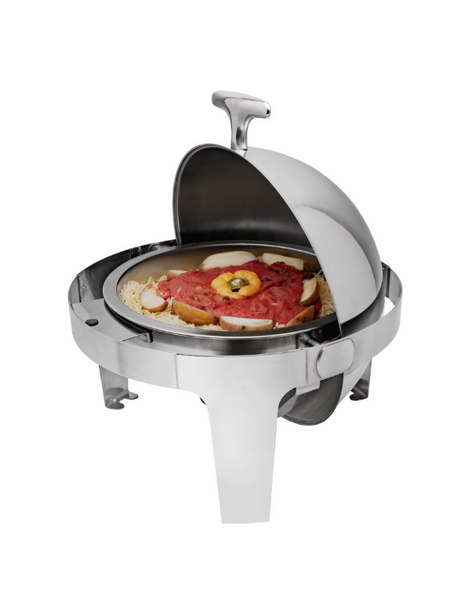 Browne Foodservice Rondo Round Chafer 7 qt (6.6L) With Roll Top Cover 575138