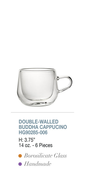 Hospitality Brands Double Walled Buddha Glass Mug 14 (Pack of 6) HG90285-006
