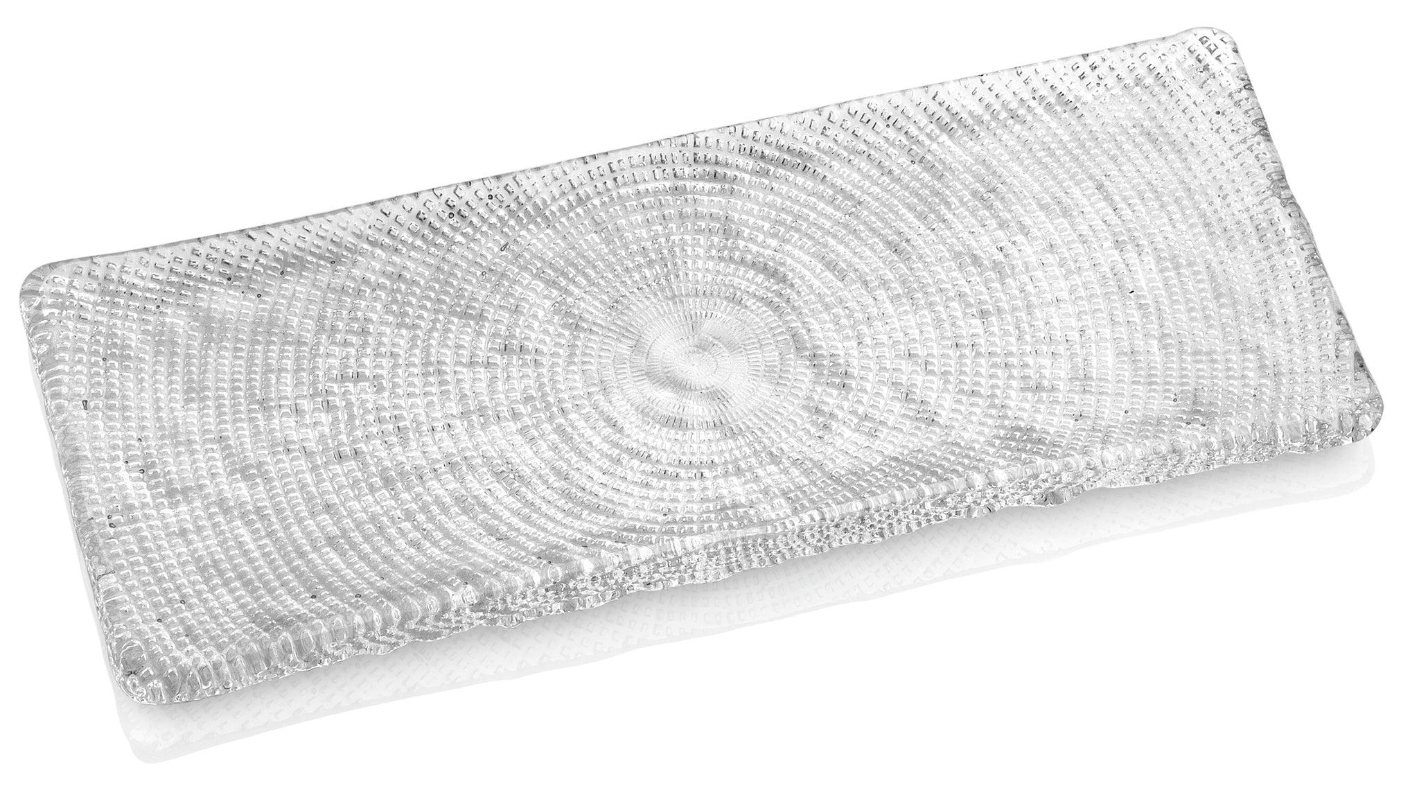 IVV Glassmakers Italia DIAMANTE' RECTANGULAR TRAY 12,2x4,9 inch. CLEAR 6902.1