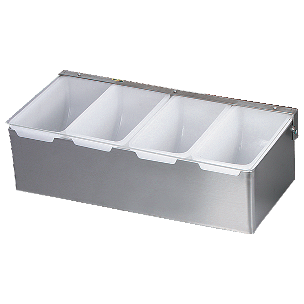 Browne Foodservice Bar Caddy, 4-Compartment SS w/Plastic Insets 79300