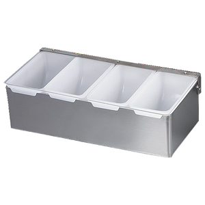 Browne Foodservice Bar Caddy, 4-Compartment SS w/Plastic Insets 79300