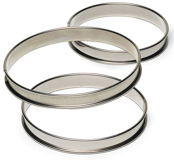 GOBEL St/st deep tart ring - Rolled edges - 4/10 thickness - Ø120 mm / h27 mm (Pack of 6)834941