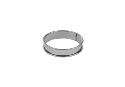 GOBEL St/st deep tart ring - Rolled edges - 4/10 thickness - Ø120 mm / h27 mm (Pack of 6)834941