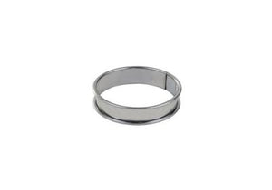 GOBEL St/st deep tart ring - Rolled edges - 4/10 thickness - Ø120 mm / h27 mm (Pack of 6)834941