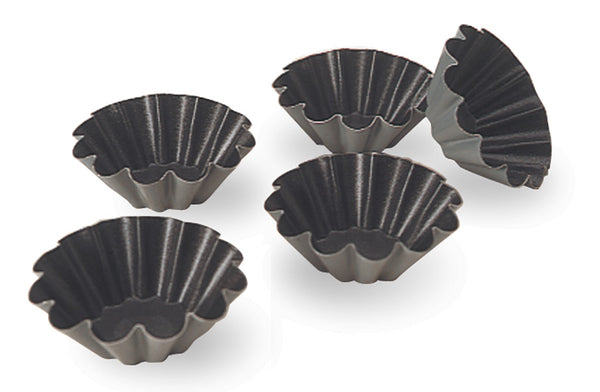 Matfer Bourgeat Exopan® Steel Brioche Mold, Nonstick, 12 Flute, 2 1/2", Pack of 25 330622