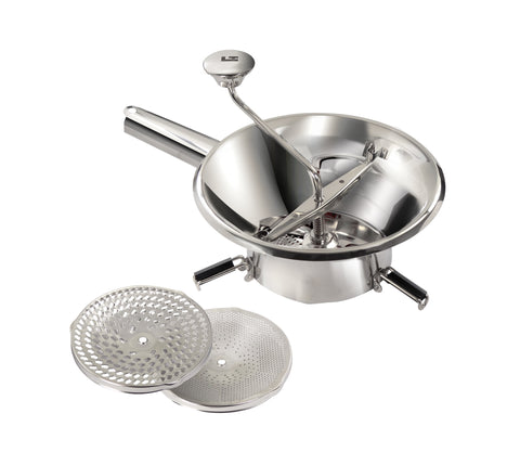 Louis Tellier Stainless Steel Rotary Food Mill  9 1/2"- With 3 Sieves (N3004X)