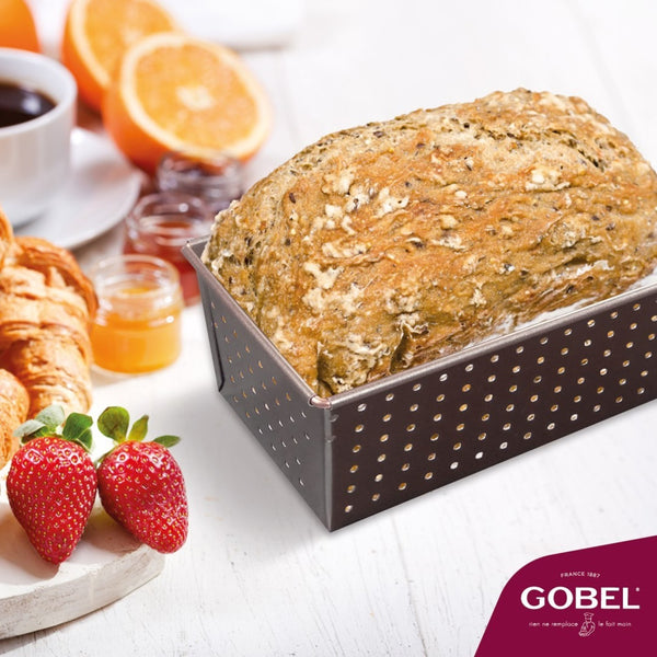 Louis Tellier Gobel Non-Stick Perforated Bread Pan 10 5/8'' X 3 1/8'' H (223690)
