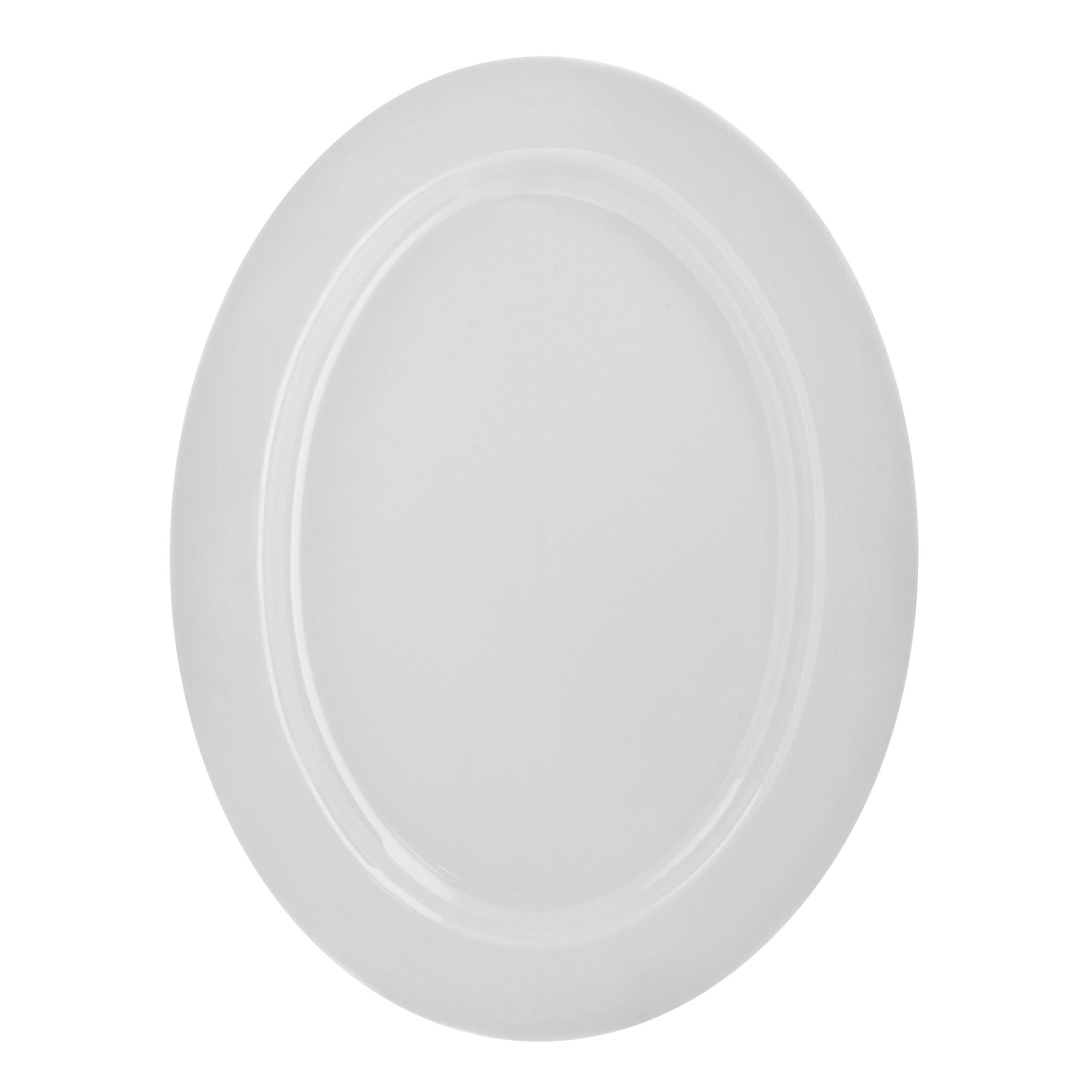 Dinnerware, Classic White Rim Ovl Plate 14.5x  (6/Case) - iFoodservice Online
