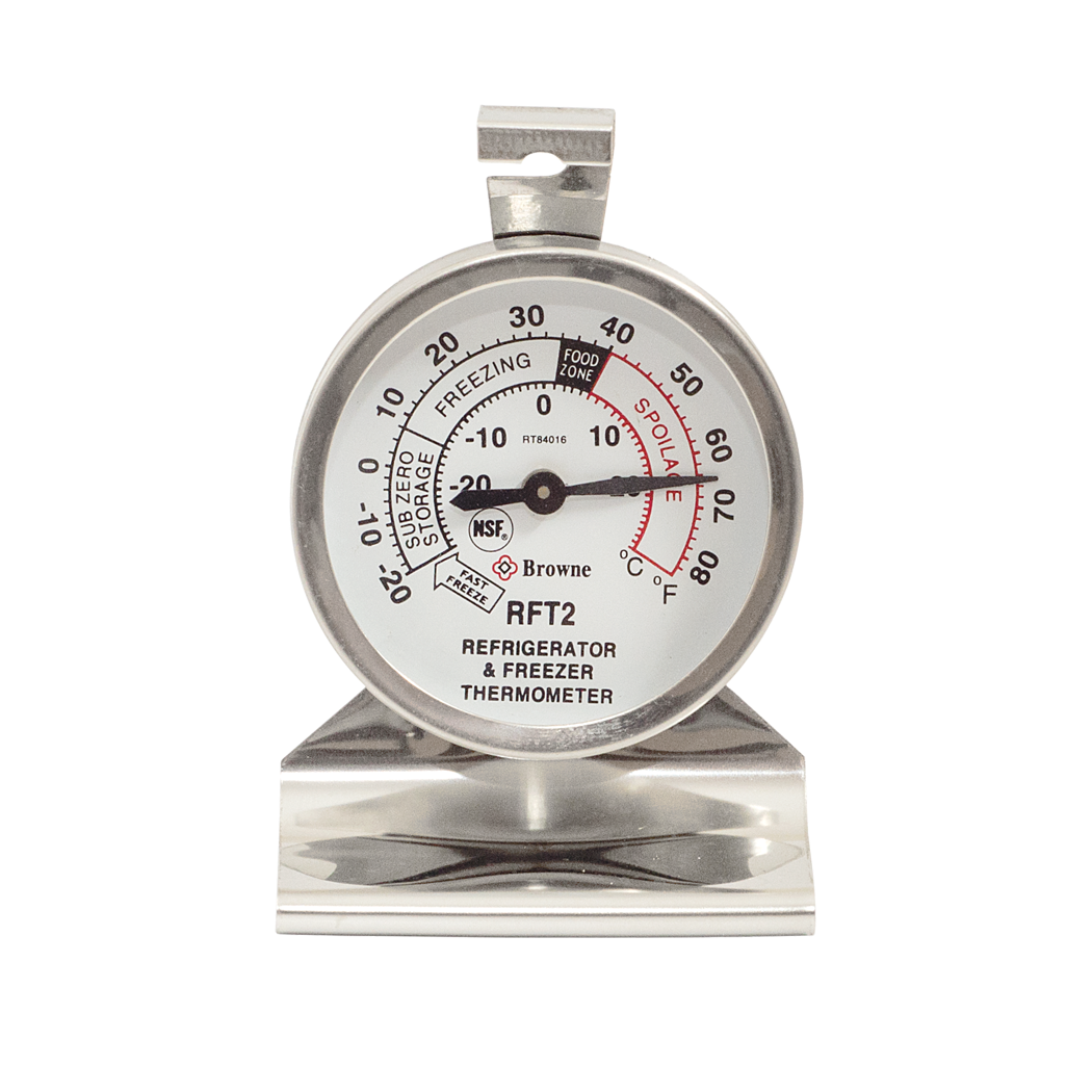 Browne Foodservice Refrig/Freezer Thermometer (-20F/80F or -30C/30C) RT84016 (Pack of 4)