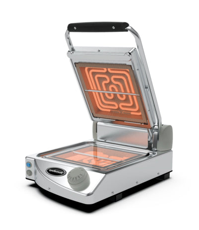Eurodib Spidocook Single Transparent Smooth Manual Panini Grill 120v (SAP010T)