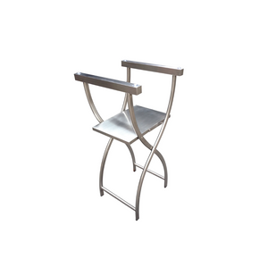 Pantheon Brushed Stainless Steel Tray Stand With Folding Shelf--Pack of 3 (MTS015-BS)